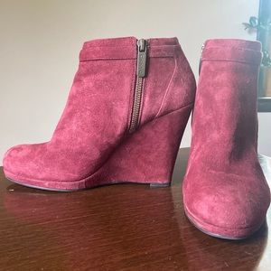 DKNY suede wine colored booties. Size 8.5